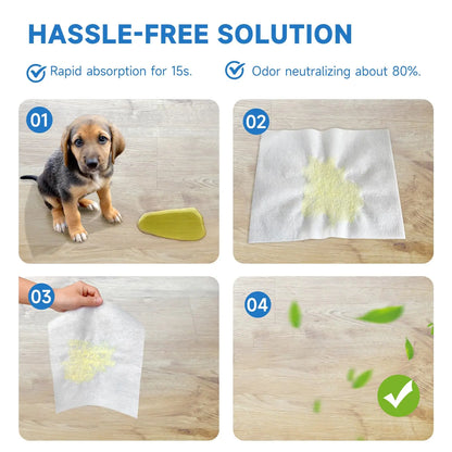 Quick Absorbent Pet Training Pads, 12" x 10", for Effective Urine and Stain Control