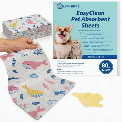 Quick Absorbent Pet Training Pads, 12" x 10", for Effective Urine and Stain Control