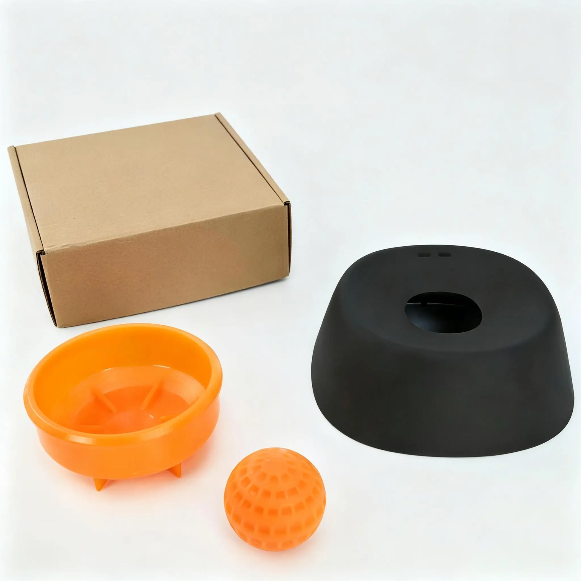 Slow Feeder Dog Bowl with Rolling Lick Ball - No Spill Pet Licking Bowl for Bone Broth, Yogurt & Post-Op Feeding, Anti-Gulping Puzzle Feeder for Dogs & Cats